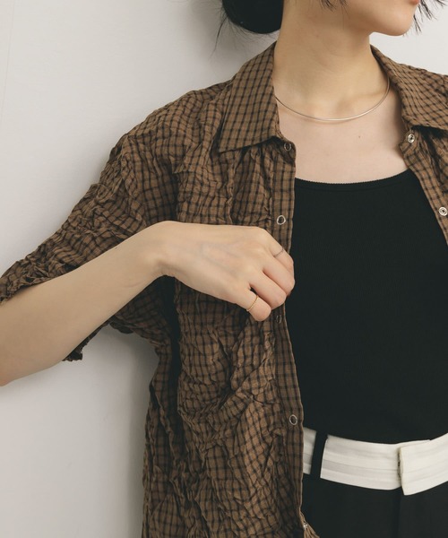 KBF（ケイビーエフ）の「ワッシャーチェックシャツ（シャツ/ブラウス・レディース・ホワイト/ブラウン系その他/グレー系その他・ONE）」の15枚目の写真