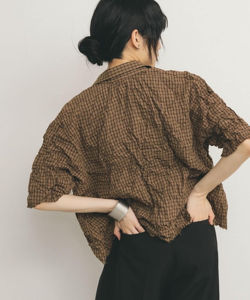 KBF（ケイビーエフ）の「ワッシャーチェックシャツ（シャツ/ブラウス・レディース・ホワイト/ブラウン系その他/グレー系その他・ONE）」の18枚目の写真