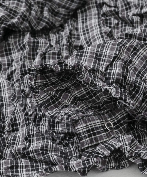 KBF（ケイビーエフ）の「ワッシャーチェックシャツ（シャツ/ブラウス・レディース・ホワイト/ブラウン系その他/グレー系その他・ONE）」の4枚目の写真