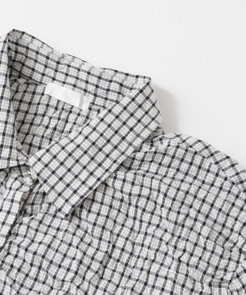 KBF（ケイビーエフ）の「ワッシャーチェックシャツ（シャツ/ブラウス・レディース・ホワイト/ブラウン系その他/グレー系その他・ONE）」の5枚目の写真