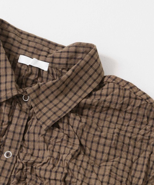 KBF（ケイビーエフ）の「ワッシャーチェックシャツ（シャツ/ブラウス・レディース・ホワイト/ブラウン系その他/グレー系その他・ONE）」の6枚目の写真