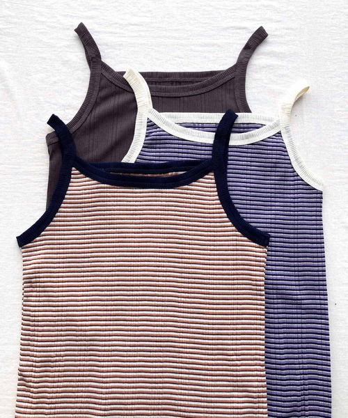 Q（キュー）の「ランダムリブ2wayキャミ（キャミソール・レディース・ブラック系/ホワイト系/アイボリー/パープル系/チャコールグレー/ベージュ系・MEDIUM）」の15枚目の写真