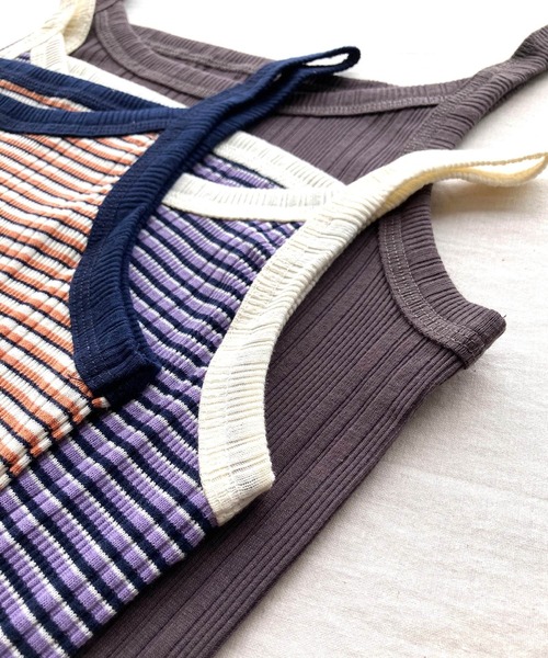 Q（キュー）の「ランダムリブ2wayキャミ（キャミソール・レディース・ブラック系/ホワイト系/アイボリー/パープル系/チャコールグレー/ベージュ系・MEDIUM）」の16枚目の写真