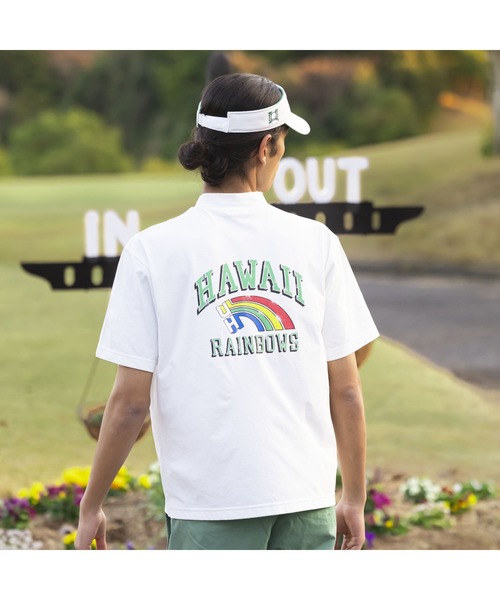 ROSASEN（ロサーセン）の「【Rosasen/GOLF】ソロナ半袖モックネック【University of Hawaiiコラボ】（シャツ/ブラウス・メンズ・グリーン/ブラック/ホワイト・50/48）」の5枚目の写真