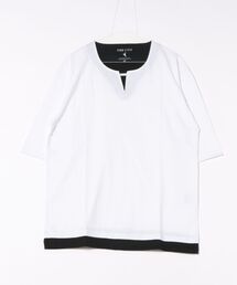 【ZERO STAIN/ゼロステイン】汗染みの目立ちにくいTシャツ ZEROSTAIN 切り替えデザインTシャツ 防汚 UVカット 綿タッチ・厚手