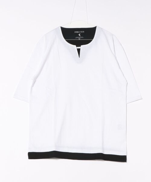 JEANS MATE（ジーンズメイト）の「【ZERO STAIN/ゼロステイン】汗染みの目立ちにくいTシャツ ZEROSTAIN 切り替えデザインTシャツ 防汚 UVカット 綿タッチ・厚手（Tシャツ/カットソー・メンズ・ブラック系その他/ブルー系その他/ブラック系その他2/ブルー系その他2/ホワイト系その他/ベージュ系その他2/ブラック系その他4/ベージュ系その他/ブルー系その他4/ブルー系その他3/ブラック系その他3/ホワイト系その他2・LARGE/MEDIUM/X-LARGE）」の2枚目の写真