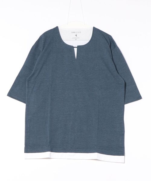 JEANS MATE（ジーンズメイト）の「【ZERO STAIN/ゼロステイン】汗染みの目立ちにくいTシャツ ZEROSTAIN 切り替えデザインTシャツ 防汚 UVカット 綿タッチ・厚手（Tシャツ/カットソー・メンズ・ブラック系その他/ブルー系その他/ブラック系その他2/ブルー系その他2/ホワイト系その他/ベージュ系その他2/ブラック系その他4/ベージュ系その他/ブルー系その他4/ブルー系その他3/ブラック系その他3/ホワイト系その他2・LARGE/MEDIUM/X-LARGE）」の9枚目の写真