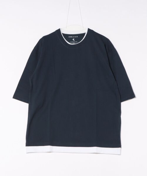 JEANS MATE（ジーンズメイト）の「【ZERO STAIN/ゼロステイン】汗染みの目立ちにくいTシャツ ZEROSTAIN 切り替えデザインTシャツ 防汚 UVカット 綿タッチ・厚手（Tシャツ/カットソー・メンズ・ブラック系その他/ブルー系その他/ブラック系その他2/ブルー系その他2/ホワイト系その他/ベージュ系その他2/ブラック系その他4/ベージュ系その他/ブルー系その他4/ブルー系その他3/ブラック系その他3/ホワイト系その他2・LARGE/MEDIUM/X-LARGE）」の10枚目の写真