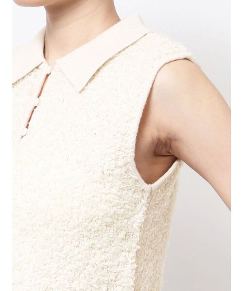 EMODA（エモダ）の「フリンジヤーンタンクトップ（ニット/セーター・レディース・アイボリー/ブラック/グレー・FREE）」の9枚目の写真