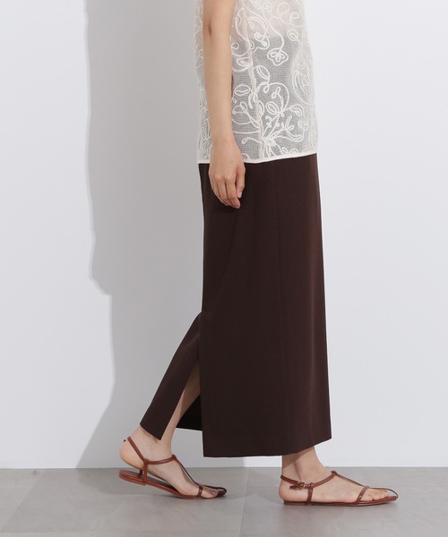 N.（N. Natural Beauty Basic）（エヌエヌナチュラルビューティーベーシック）の「【PS/低身長サイズ】ウエストダーツタイトスカート（スカート・レディース・オフホワイト/ブラウン・MEDIUM/P/S）」の18枚目の写真