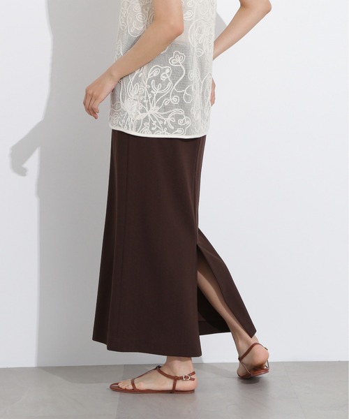 N.（N. Natural Beauty Basic）（エヌエヌナチュラルビューティーベーシック）の「【PS/低身長サイズ】ウエストダーツタイトスカート（スカート・レディース・オフホワイト/ブラウン・MEDIUM/P/S）」の21枚目の写真