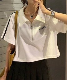 サイドライン ハーフジップ ショートTシャツ
