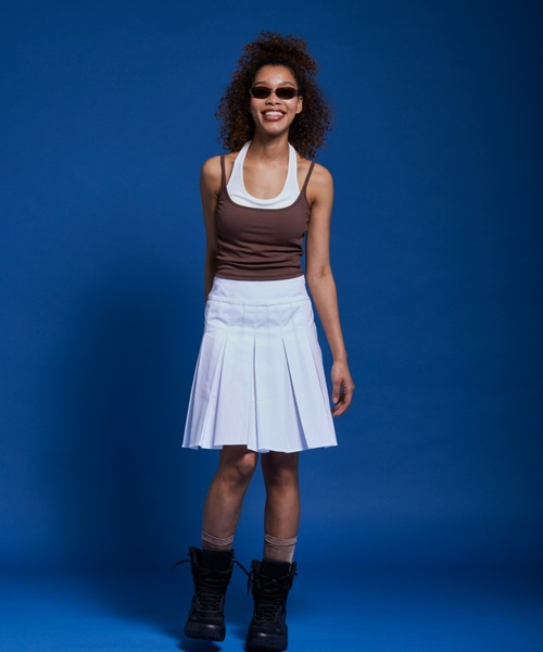 FIG&VIPER(フィグアンドバイパー)の「レイヤードブラトップ(キャミソール・レディース・ブラウン/ブラック/グレー・FREE)」の10枚目の写真