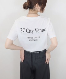 バックロゴT/back logo T 半袖 クルーネック 英字ロゴ シンプル カジュアル ベーシック 韓国 ノームコア