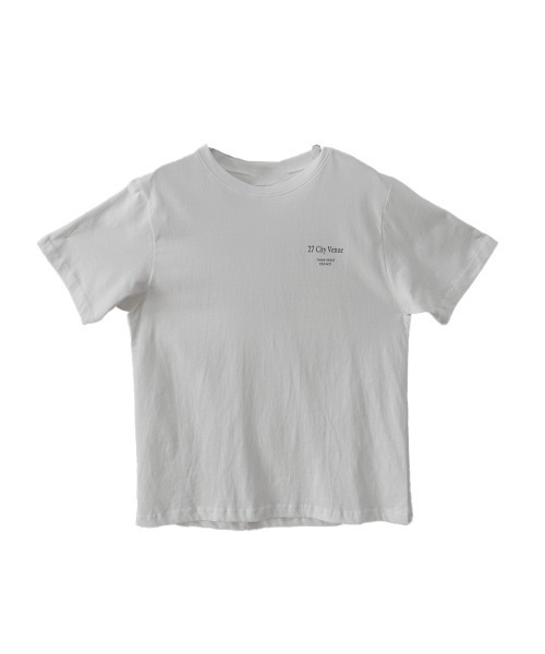 Reurie'（レウリィ）の「バックロゴT／back logo T 半袖 クルーネック 英字ロゴ シンプル カジュアル ベーシック 韓国 ノームコア（Tシャツ/カットソー・レディース・ブラック/ホワイト・FREE）」の7枚目の写真