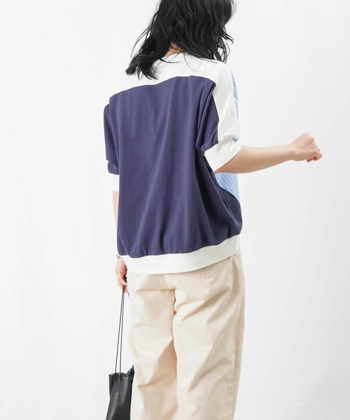 tシャツ LC/LLL ストライプ切替ドルマンT レディース LADY LUCK LUCA tシャツ LC/LLL ストライプ切替ドルマンT