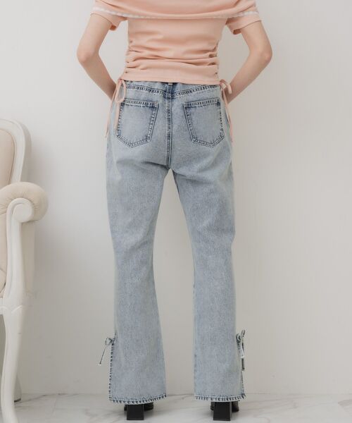 ems excite（エムズエキサイト）の「スリットリボンPT（デニムパンツ・レディース・ブラック/ブルー系その他5/ダークブルー・FREE）」の14枚目の写真