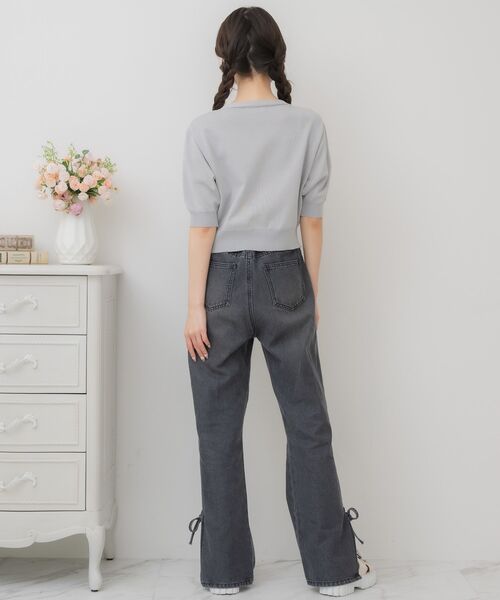 ems excite（エムズエキサイト）の「スリットリボンPT（デニムパンツ・レディース・ブラック/ブルー系その他5/ダークブルー・FREE）」の18枚目の写真