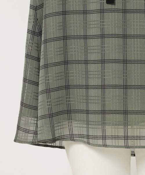 シアーチェック配色リボンブラウス（シャツ/ブラウス）｜Rose Tiara