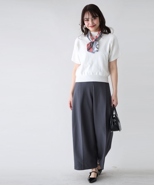 エーレスタイル Ehre style 今からの季節とにかく使える！半袖ニット （ホワイト） 今からの季節とにかく使える！半袖ニット（ニット/セーター