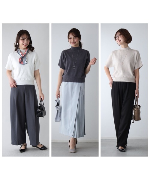 エーレスタイル Ehre style 今からの季節とにかく使える！半袖ニット （ホワイト） 今からの季節とにかく使える！半袖ニット（ニット/セーター