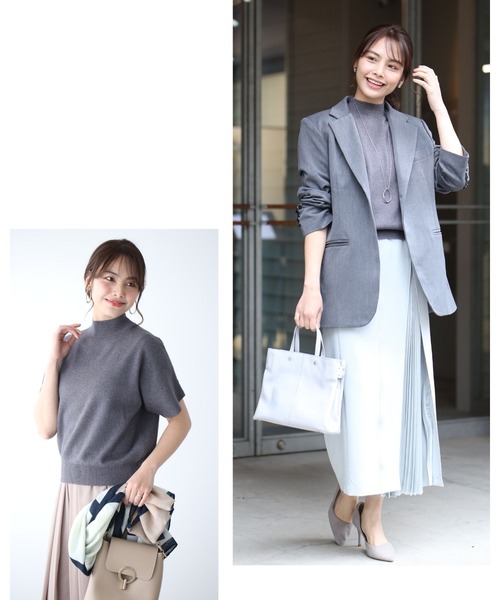 Ehre style(エーレスタイル)の「今からの季節とにかく使える!半袖ニット(ニット/セーター・レディース・チャコールグレー/ベージュ/ホワイト・FREE)」の20枚目の写真