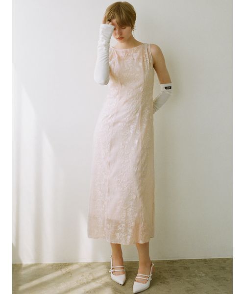 SNIDEL スナイデル　シャイニーエンブロイダリーワンピース 結婚式　ドレス SNIDEL - 【新品】SNIDEL エンブロイダリードレス【ワンピース
