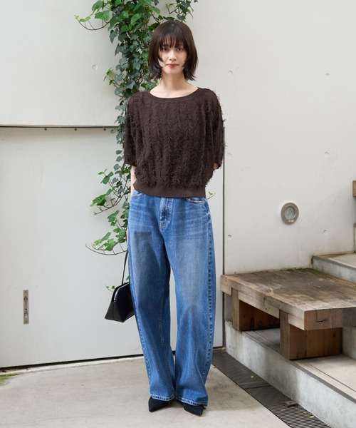 Rouge vif（ルージュヴィフ）の「【RED CARD/レッドカード】Montana カーブバギーデニム（デニムパンツ・レディース・ブルー・23/24/25/22）」の7枚目の写真