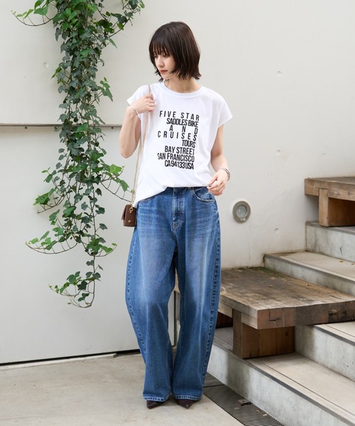 Rouge vif（ルージュヴィフ）の「【RED CARD/レッドカード】Montana カーブバギーデニム（デニムパンツ・レディース・ブルー・23/24/25/22）」の3枚目の写真