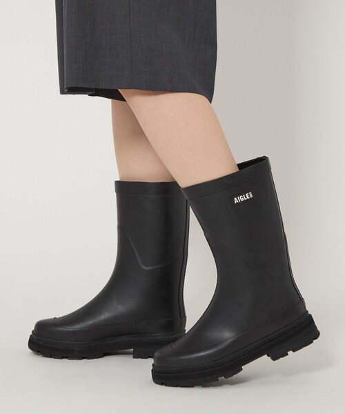 AIGLE(エーグル)の「<AIGLE>ミッドレイン ラバーブーツ(レインシューズ・レディース・ブラック・36/37/38/39)」の3枚目の写真