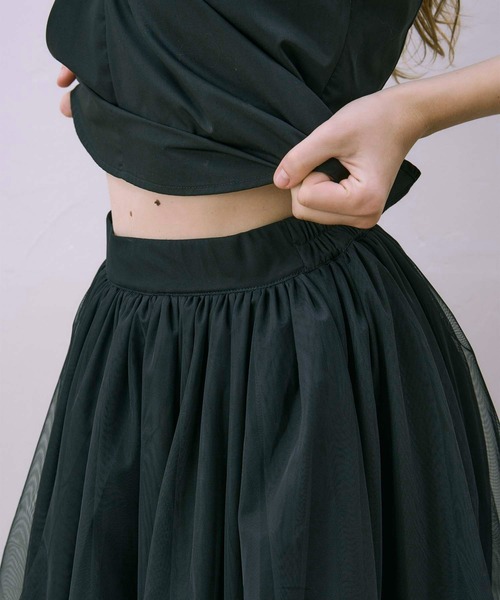 【新品未使用】tulle skirt Lig. チュールスカート　black 新品未使用】tulle skirt Lig. チュールスカート black