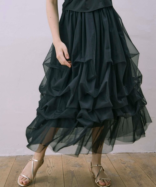 セール】【Luan】LILY TULLE LONG SKIRT/チュールスカート