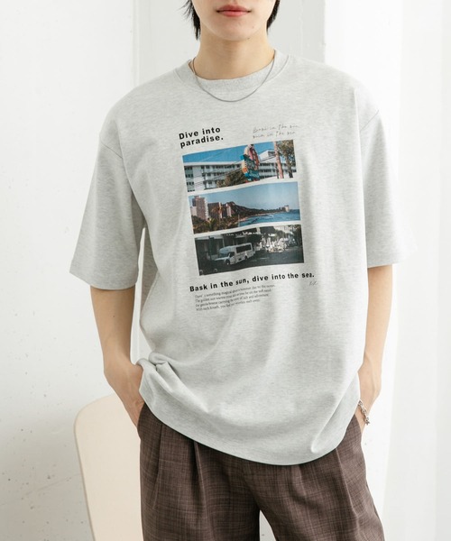 SENSE OF PLACE by URBAN RESEARCH（センスオブプレイスバイアーバンリサーチ）の「Cityscape photo Short-Sleeve T-shirts（Tシャツ/カットソー・メンズ・グレー/チャコールグレー/ライトブルー・MEDIUM/LARGE）」の3枚目の写真
