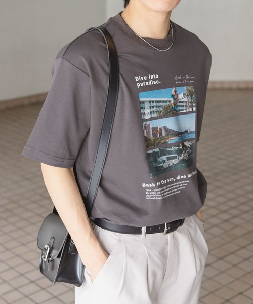 SENSE OF PLACE by URBAN RESEARCH（センスオブプレイスバイアーバンリサーチ）の「Cityscape photo Short-Sleeve T-shirts（Tシャツ/カットソー・メンズ・グレー/チャコールグレー/ライトブルー・MEDIUM/LARGE）」の2枚目の写真