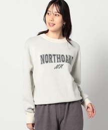 前後2WAY コットンカシミヤ ロゴニット