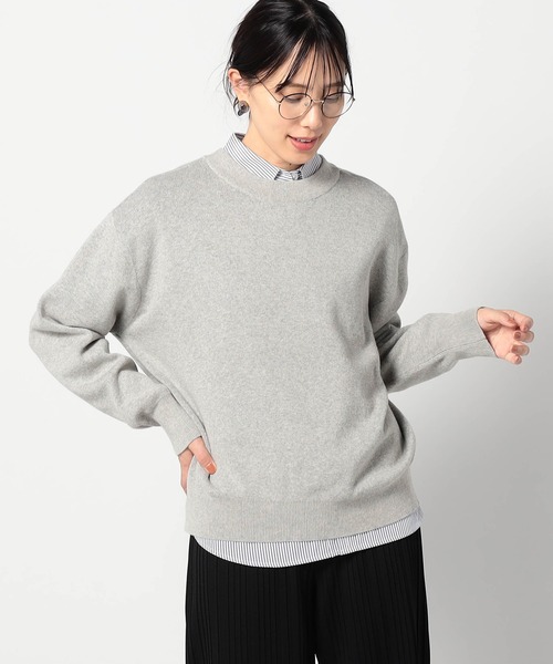 Grand PARK（グランドパーク）の「前後2WAY コットンカシミヤ ロゴニット（ニット/セーター・レディース・ライトグレー/ホワイト/ベージュ・FREE）」の2枚目の写真