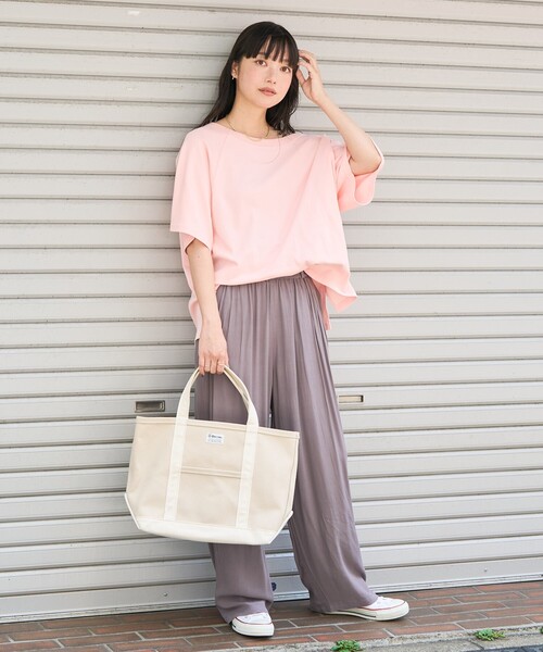 FREAK'S STORE(フリークスストア)の「2way スムースラグランビッグTシャツ(Tシャツ/カットソー・レディース・ブラック/ピンク/オフホワイト・フリ-)」の4枚目の写真