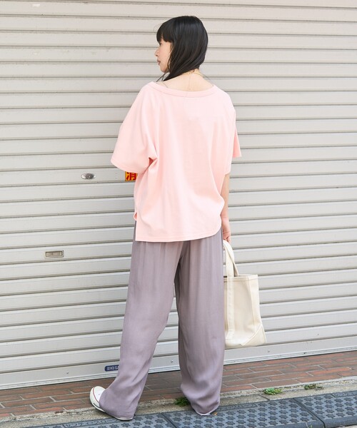 FREAK'S STORE(フリークスストア)の「2way スムースラグランビッグTシャツ(Tシャツ/カットソー・レディース・ブラック/ピンク/オフホワイト・フリ-)」の7枚目の写真
