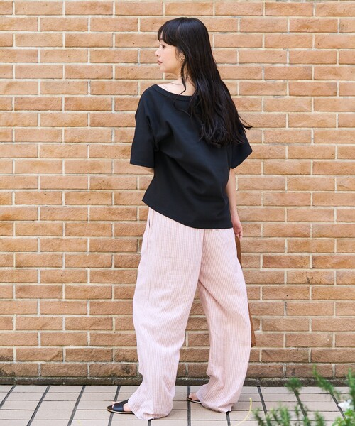 FREAK'S STORE(フリークスストア)の「2way スムースラグランビッグTシャツ(Tシャツ/カットソー・レディース・ブラック/ピンク/オフホワイト・フリ-)」の15枚目の写真