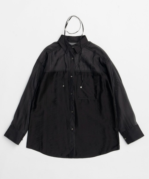 Sheer Docking Oversized Shirt/シアードッキングオーバーシャツ