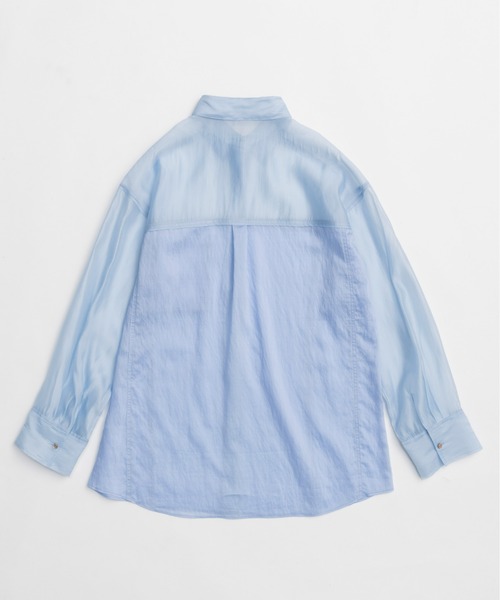 ブラウス シャツ Sheer Docking Oversized Shirt/シアードッキングオーバーシャツ「MAISON SPECIAL/メゾンスペ MAISON SPECIAL ブラウス シャツ Sheer Docking Oversized Shirt