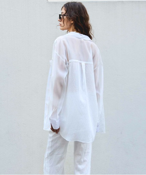 MAISON SPECIAL シアー　シャツ　ジャケット　ブラウス MAISON SPECIAL ブラウス シャツ Layered Sheer Fabric Short
