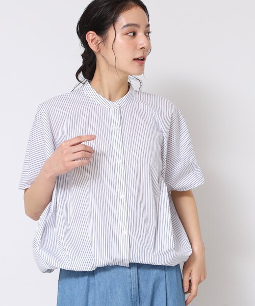 ブラウス シャツ 「tageechita」ドロップショルダーのアート柄ルーズシャツ レディース メンズ HUG.U シアーシャツ レディース シアー シャツ トップス