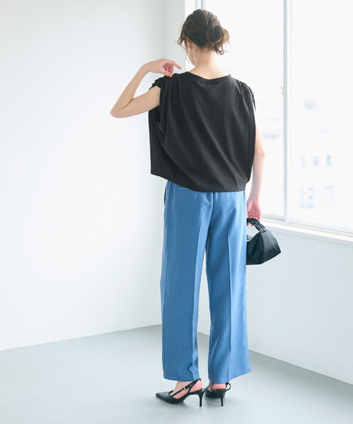 coca(coca)(コカ)の「袖タックTシャツ(Tシャツ/カットソー・レディース・グレー/ホワイト/ブラック/ライトグリーン・M/S/L)」の13枚目の写真