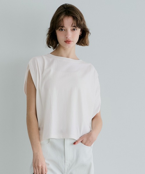coca(coca)(コカ)の「袖タックTシャツ(Tシャツ/カットソー・レディース・グレー/ホワイト/ブラック/ライトグリーン・M/S/L)」の19枚目の写真