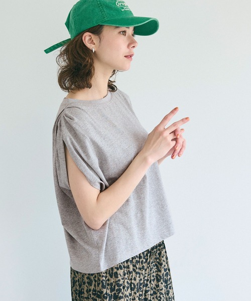 coca(coca)(コカ)の「袖タックTシャツ(Tシャツ/カットソー・レディース・グレー/ホワイト/ブラック/ライトグリーン・M/S/L)」の21枚目の写真