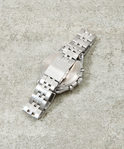NAVAL WATCH(ナバルウォッチ)の「NAVAL WATCH ナバルウォッチ / Naval Watch Produced By LOWERCASE Chronograph 3links S/S Metal strap クロノグラフメタルストラップミリタリーウォッチ 腕時計 / FRXC012(アナログ腕時計・メンズ・シルバー・FREE)」の3枚目の写真