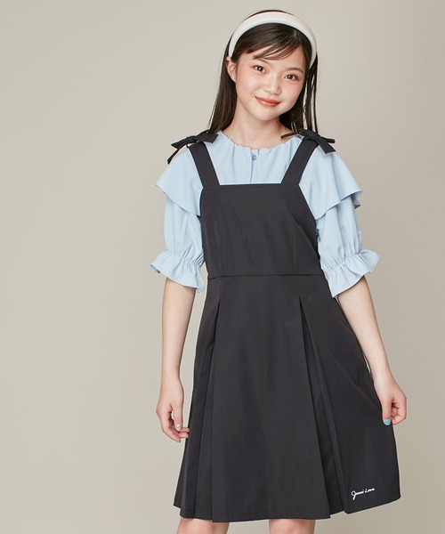 【お値下げ！】インゲボルグ　リボン付き大人可愛❤ジャンパースカート 低身長さん向けサイズあり】イージージョーゼット前後2WAY