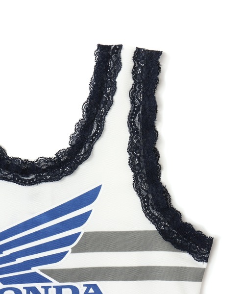atmos pink(アトモスピンク)の「HONDA x atmos pink Racing Tank Top / ホンダ アトモス ピンク レーシング タンクトップ 【SP】(タンクトップ・レディース・アイボリー/ブラック・S/M)」の7枚目の写真