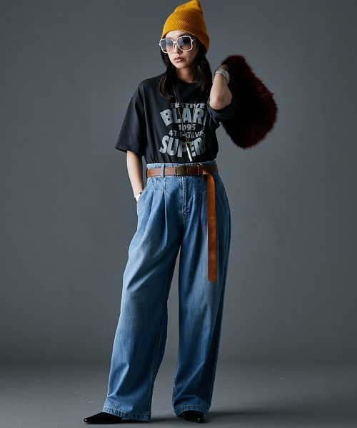 GEVS.(ジェイヴィス)の「綿100%ピグメント染ロゴプリントTシャツ<大きいサイズ有>GEVS.(Tシャツ/カットソー・レディース・スミクロ/アイボリー・M/L/LL/3L/4L/5L)」の8枚目の写真